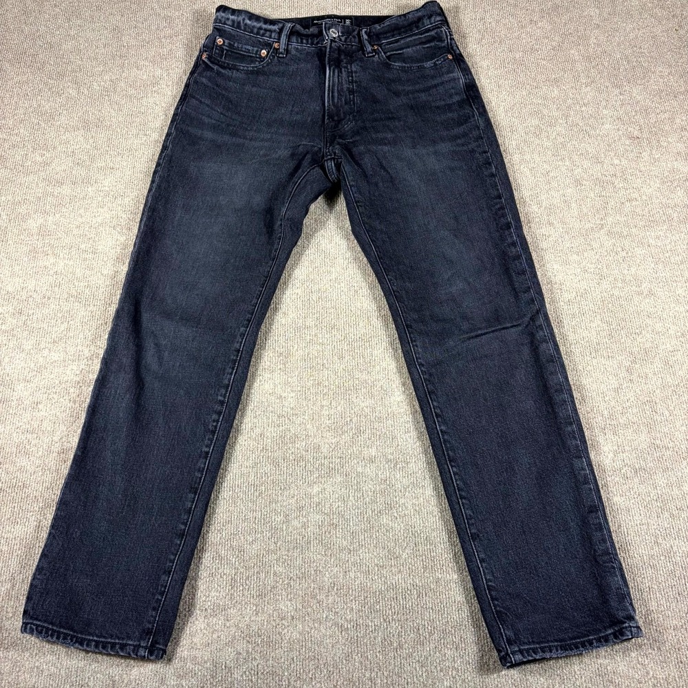 Vintage Abercrombie & Fitch Jeans Men's 30x30 Black Denim Stretch Straight Leg